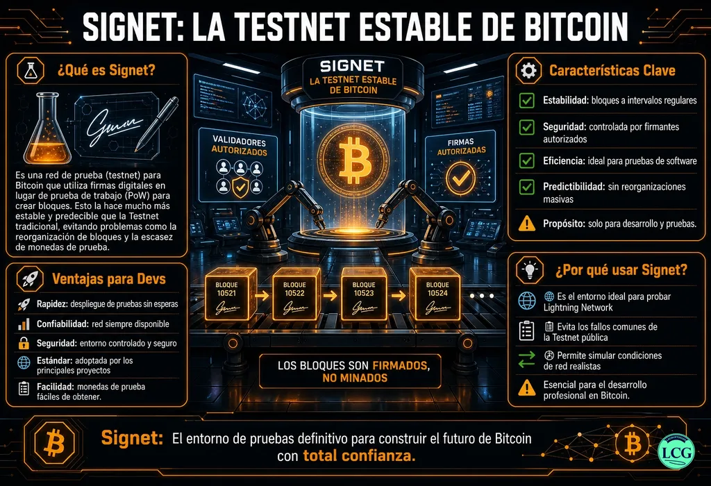 Infograf&iacute;a explicativa sobre Signet en blockchain y crypto