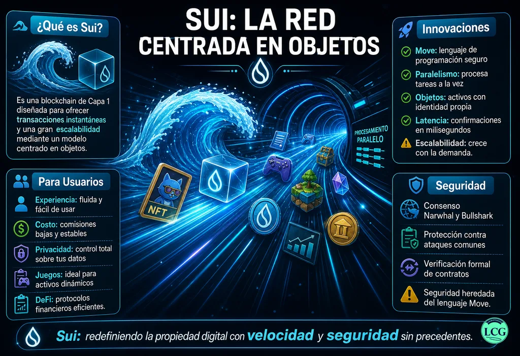 Infograf&iacute;a explicativa sobre Sui Blockchain en blockchain y crypto