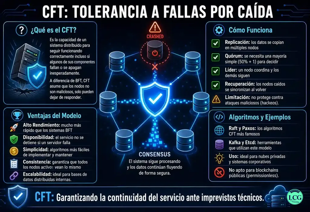 Infograf&iacute;a explicativa sobre Cft en blockchain y crypto