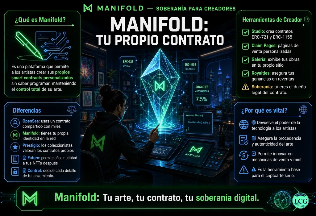 Infograf&iacute;a explicativa sobre Manifold en blockchain y crypto
