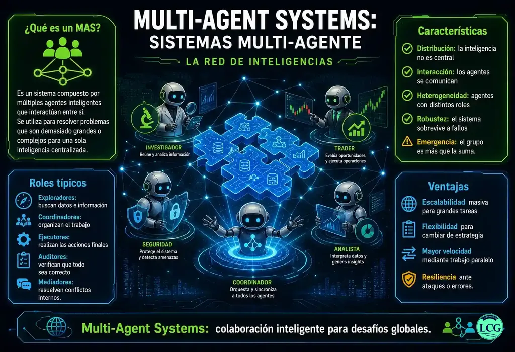 Infograf&iacute;a explicativa sobre Multi Agent Systems en blockchain y crypto