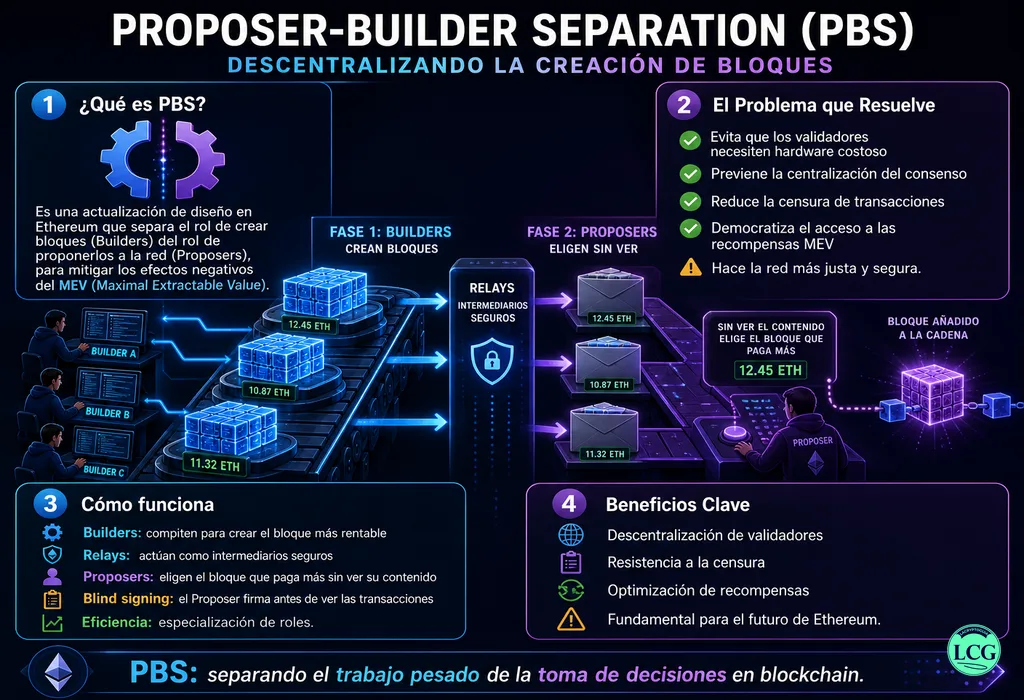Infograf&iacute;a explicativa sobre Pbs en blockchain y crypto
