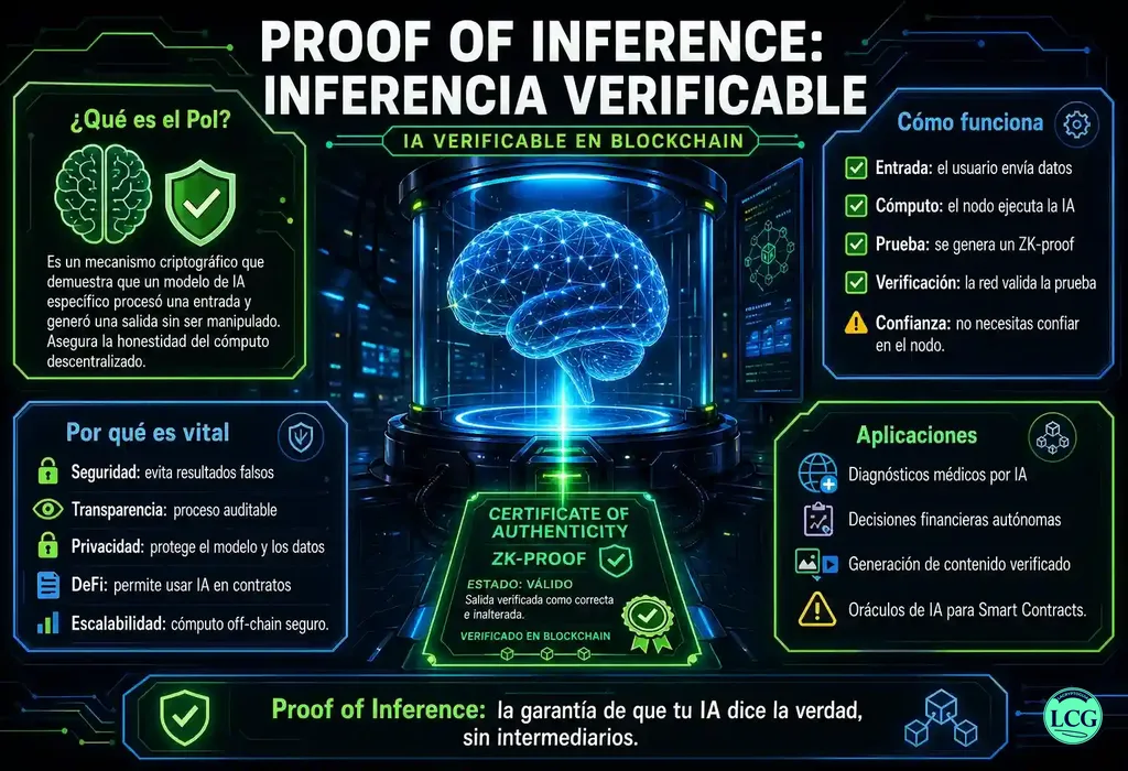 Infograf&iacute;a explicativa sobre Proof Of Inference en blockchain y crypto