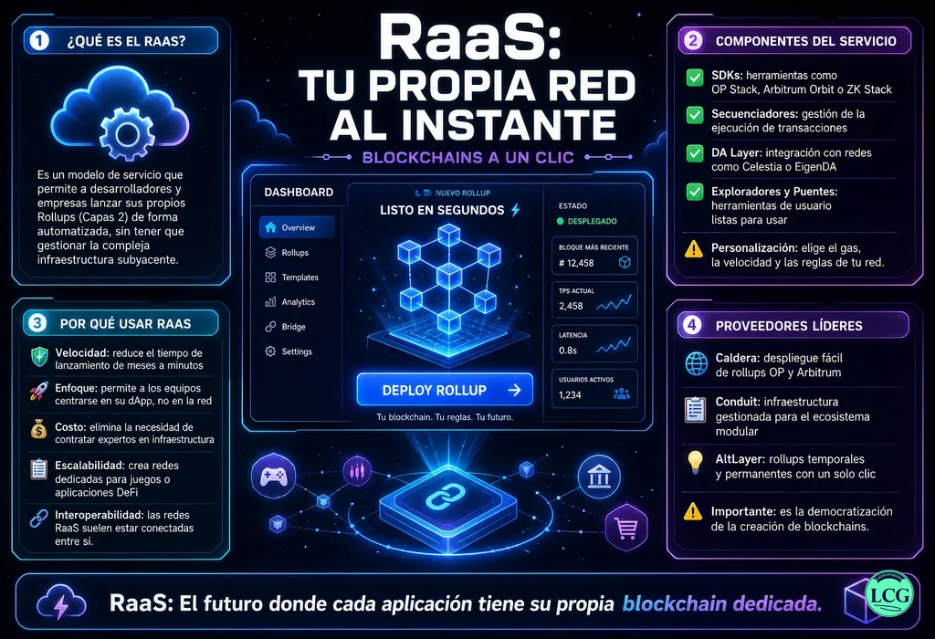 Infograf&iacute;a explicativa sobre Rollup As A Service en blockchain y crypto