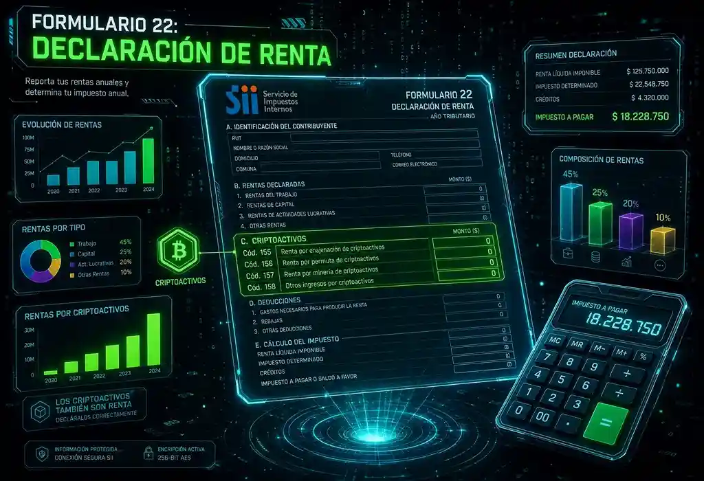 Formulario de impuestos SII Chile para declaraci&oacute;n de criptomonedas