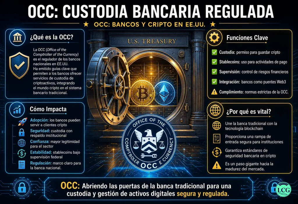 Infograf&iacute;a explicativa sobre Occ en blockchain y crypto