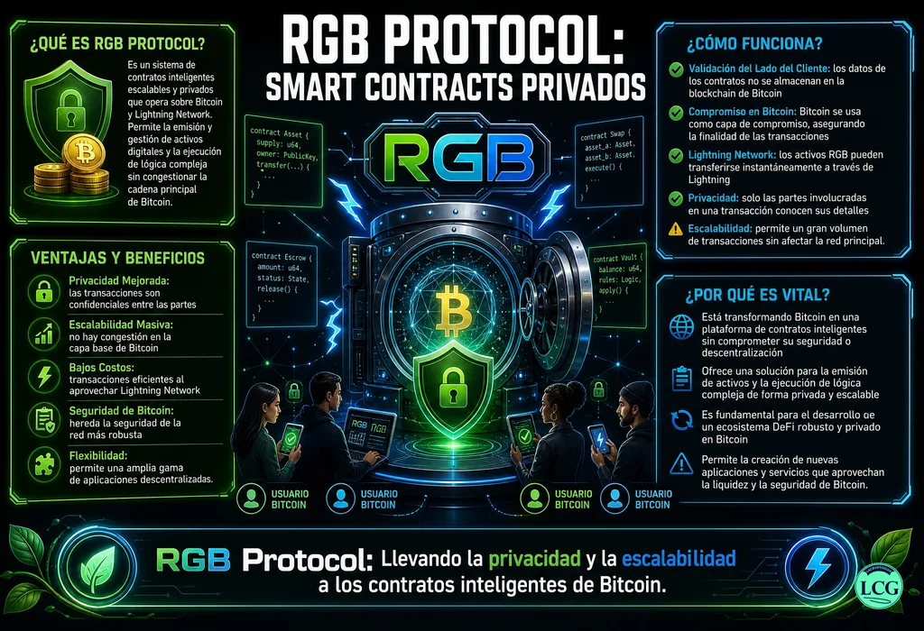 Infograf&iacute;a explicativa sobre Rgb Protocol en blockchain y crypto
