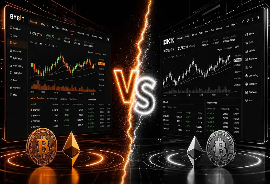 imagen portada de la comparativa Bybit EU vs OKX
