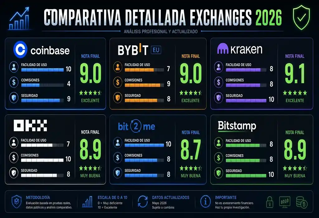 infografía mejores exchanges 2026
